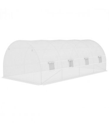 Outsunny 6x3x2m Greenhouse Replacement Cover ONLY for Tunnel Greenhouse White
