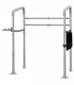 HOMCOM Adjustable Toilet Safety Frame with Additional Rubber Tips Storage