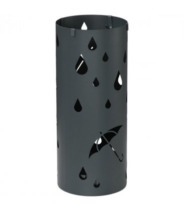 Umbrella Stand Dark Grey Galvanised Steel 17L x 17W x 41H cm Holds 2 Umbrellas