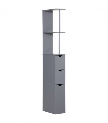 HOMCOM Tall Bathroom Cabinet, Bathroom Storage Cabinet W/ Shelf, Drawers, Grey