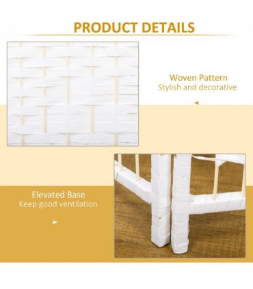 HOMCOM 4 Panel Folding Room Divider, 170cm Freestanding Privacy Screen, White