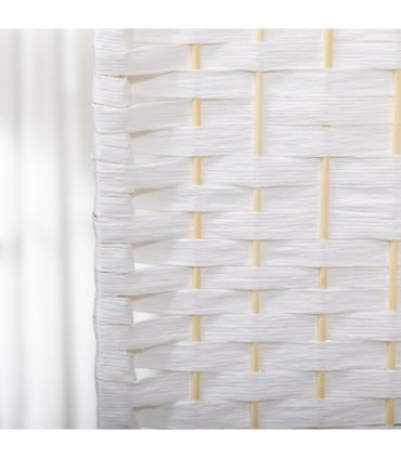 HOMCOM 4 Panel Folding Room Divider, 170cm Freestanding Privacy Screen, White