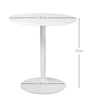 HOMCOM Round Dining Table with Steel Base, Non-slip Pad for Living Room