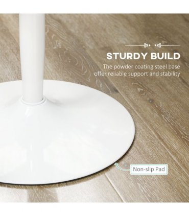 HOMCOM Round Dining Table with Steel Base, Non-slip Pad for Living Room