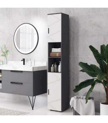 kleankin Tall Bathroom Storage Cabinet, Slim Bathroom Cabinet with Soft Close