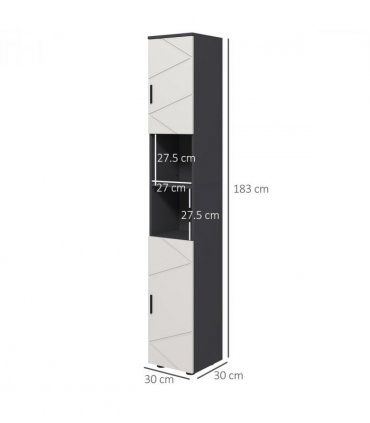 kleankin Tall Bathroom Storage Cabinet, Slim Bathroom Cabinet with Soft Close