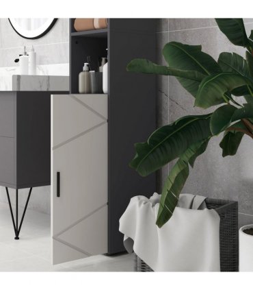 kleankin Tall Bathroom Storage Cabinet, Slim Bathroom Cabinet with Soft Close
