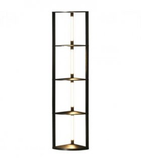 Floor Lamp Black HOMCOM Corner Floor Lamp with Dimmable Warm White LED Light