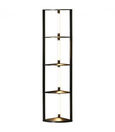 Floor Lamp Black HOMCOM Corner Floor Lamp with Dimmable Warm White LED Light