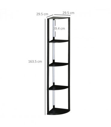 Floor Lamp Black HOMCOM Corner Floor Lamp with Dimmable Warm White LED Light