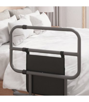 HOMCOM Folding Bed Rail for Elderly Safety Bed Assist Bar w/ Pocket for Adults