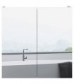 Wall Mounted Bathroom Storage Cupboard, White, High Gloss, 60L x 15W x 60H cm