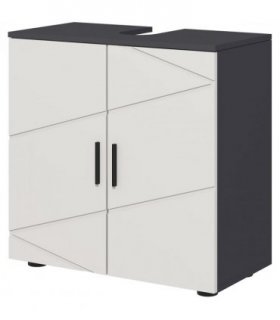 Bathroom Under Sink Cabinet Light Grey 60L x 30W x 60H cm Storage Shelf