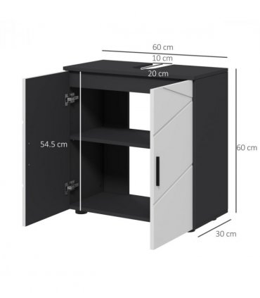 Bathroom Under Sink Cabinet Light Grey 60L x 30W x 60H cm Storage Shelf