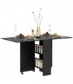 HOMCOM Rolling Drop Leaf Dining Table Folding Kitchen Table with Open Shelves