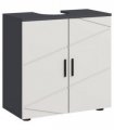 Bathroom Vanity Unit, Light Grey, 60L x 30W x 60H cm, Pedestal Sink Cabinet