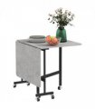 Drop Leaf Table Grey MDF   x 80W x 73H cm Folding Dining Table for Small Spaces