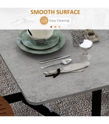 Drop Leaf Table Grey MDF   x 80W x 73H cm Folding Dining Table for Small Spaces