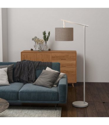 Floor Lamp Metal Grey 63L x 35W x 165H cm with 350� Rotating Lampshade, LED Bulb