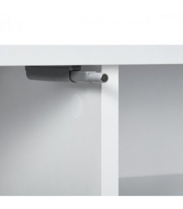 TV Unit White Melamine High Gloss 140L x 30W x 30H cm Shelves Cabinets Storage