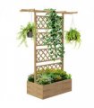 Trellis Planter  Wood Natural wood finish 160L x 55W x 183Hcm Open inner bottom