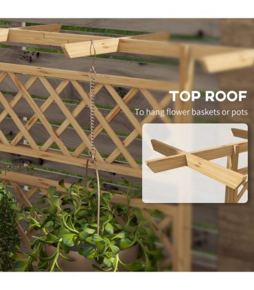 Trellis Planter  Wood Natural wood finish 160L x 55W x 183Hcm Open inner bottom