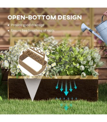 Trellis Planter  Wood Natural wood finish 160L x 55W x 183Hcm Open inner bottom