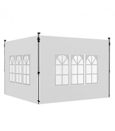 Garden Gazebo Side Panels White Oxford Plastic 295W x 195Hcm 2 Pack