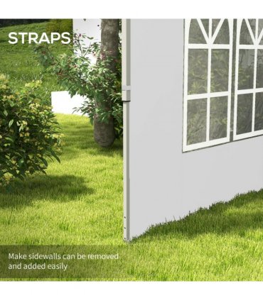 Garden Gazebo Side Panels White Oxford Plastic 295W x 195Hcm 2 Pack
