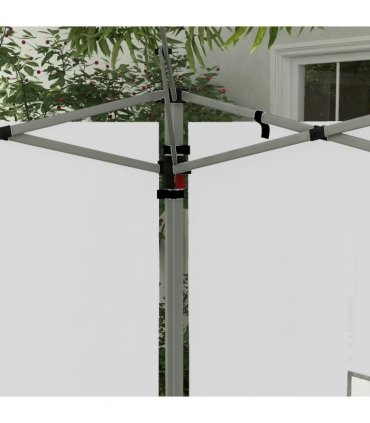 Garden Gazebo Side Panels White Oxford Plastic 295W x 195Hcm 2 Pack