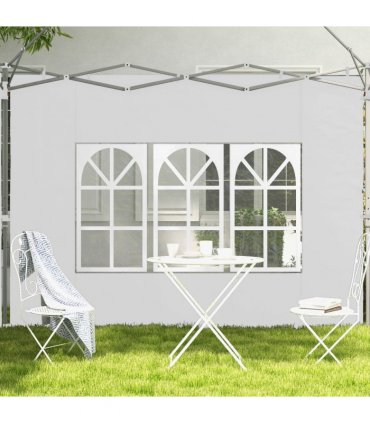 Garden Gazebo Side Panels White Oxford Plastic 295W x 195Hcm 2 Pack