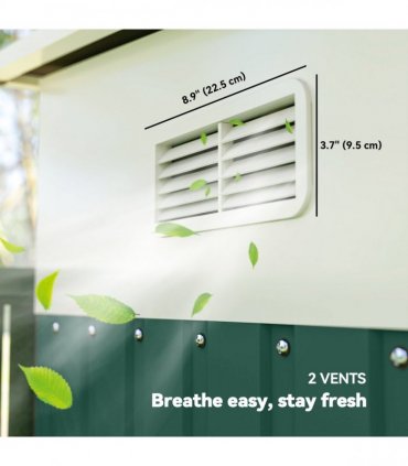 Garden Storage Shed Galvanised Steel Green 280cm x 345cm Double Sliding Door