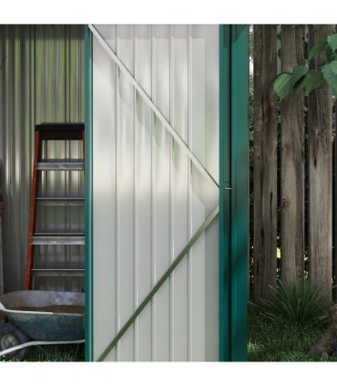 Steel Green 161.5cm x 94.5cm x 196cm Outdoor Storage Shed with Lockable Door
