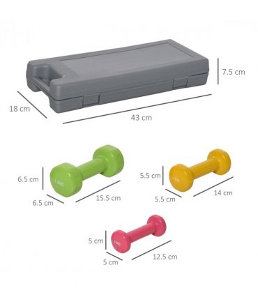 HOMCOM 6kg Dumbbell Fitness Weights Set for Men and Women, Home Gym Workout