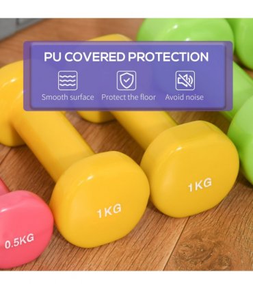 HOMCOM 6kg Dumbbell Fitness Weights Set for Men and Women, Home Gym Workout