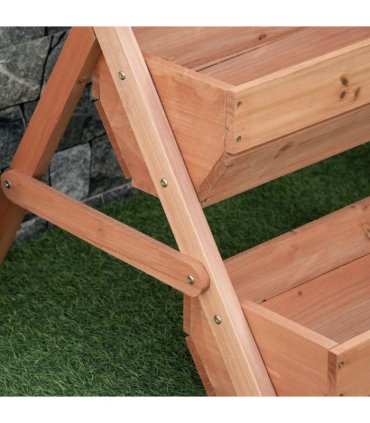 Outsunny 3 Tier Raised Garden Bed Wooden Elevated Planter Box Kit, Brown