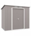 Steel Tool Shed with Sliding Double Door, Grey, 213x130x159/172cm, Galvanised