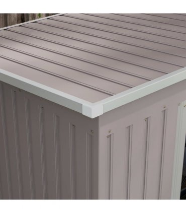 Steel Tool Shed with Sliding Double Door, Grey, 213x130x159/172cm, Galvanised