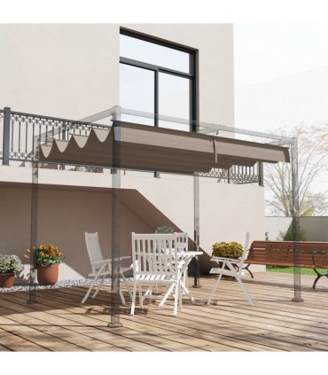 Pergola Sun Shade Cover Roof Replacement Coffee Polyester 286L x 245Wcm