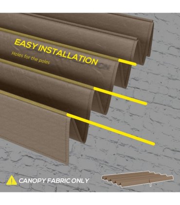 Pergola Sun Shade Cover Roof Replacement Coffee Polyester 286L x 245Wcm