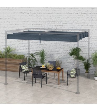 Outsunny Pergola Sun Shade Cover Roof Replacement for 3 x 2.15m Pergola, Grey