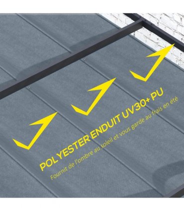 Outsunny Pergola Sun Shade Cover Roof Replacement for 3 x 2.15m Pergola, Grey