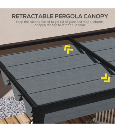 Outsunny Pergola Sun Shade Cover Roof Replacement for 3 x 2.15m Pergola, Grey