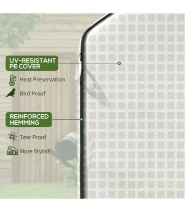 Outsunny Walk-in Outdoor Green House with Door and Mesh Windows, White