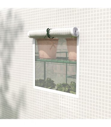 Outsunny Walk-in Outdoor Green House with Door and Mesh Windows, White