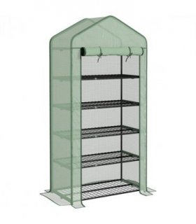Outsunny Widened Mini Greenhouse 5 Tier Green House, 193H x 90W x 49Dcm, Green