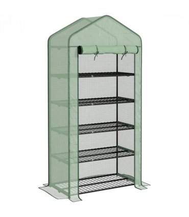 Outsunny Widened Mini Greenhouse 5 Tier Green House, 193H x 90W x 49Dcm, Green