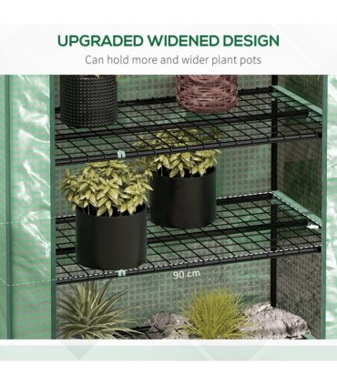 Outsunny Widened Mini Greenhouse 5 Tier Green House, 193H x 90W x 49Dcm, Green
