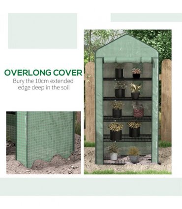 Outsunny Widened Mini Greenhouse 5 Tier Green House, 193H x 90W x 49Dcm, Green