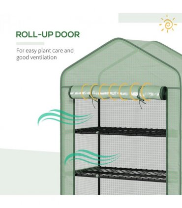 Outsunny Widened Mini Greenhouse 5 Tier Green House, 193H x 90W x 49Dcm, Green